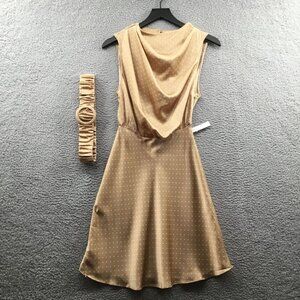 ASOS Design Belted Polka Dot Dress Tan‎ 2